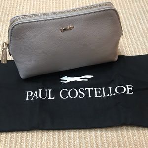 Paul Costelloe leather makeup pouch